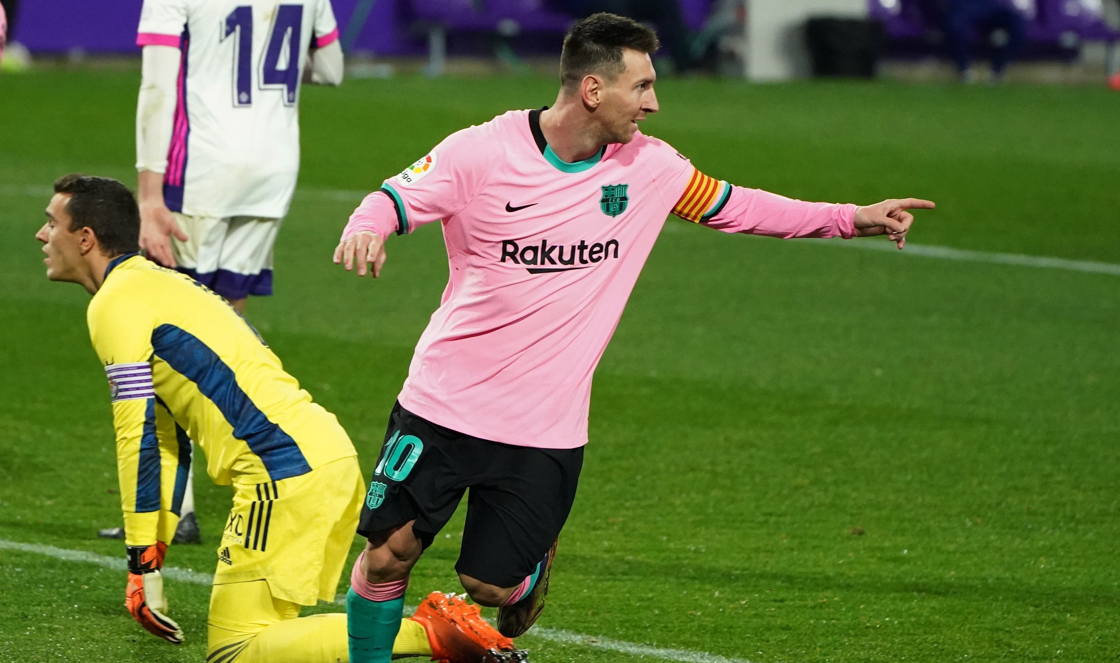 Lionel Messi erzielte gegen Real Valladolid sein 644. Tor für den FC Barcelona