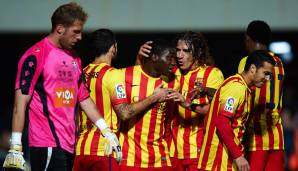 PLATZ 6 - JEAN MARIE DONGOU - 18 JAHRE, 7 MONATE, 6 TAGE: Tor beim 4:1 gegen den FC Cartagena in der Copa del Rey am 6. Dezember 2013.