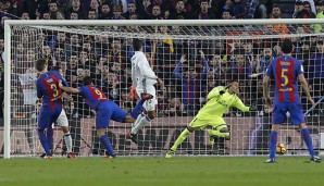 Luis Suarez köpfte den Treffer zum 1:0 für den FC Barcelona