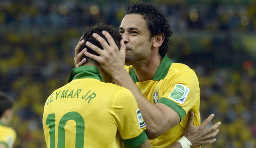 Schossen die Selecao zum Sieg über den Weltmeister: Fred (r.) und Neymar