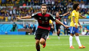 Miroslav Klose ist mit 16 Toren alleiniger WM-Rekord-Torschütze.