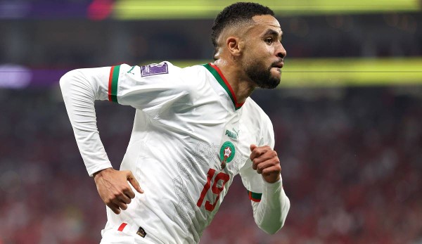 Youssef En-Nesyri trifft für Marokko zum 2:0.