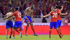 COSTA RICA: Das Team um den völlig ekstatischen Torschützen Kendall Waston und Real-Madrid-Keeper Keylor Navas beschert den "Ticos" die 5. WM-Teilnahme in Folge