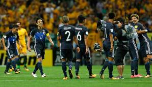 JAPAN: In der anderen Gruppe. Das 2:0 gegen Australien - die Socceroos kämpfen um Platz zwei - war der letzte Mosaikstein für die erfolgreiche Qualifikation