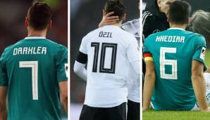 Die Namen von Draxler, Özil und Khedira sehen auf den neuen Trikots komisch aus.