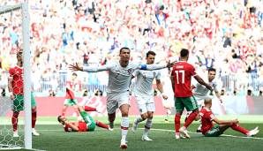 Cristiano Ronaldo schoss für Portugal die frühe Führung gegen Marokko.