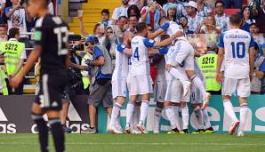 Island bejubelt das Ausgleich gegen Argentinien bei der WM 2018.