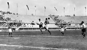 27. Mai 1934 in Florenz: Deutschland - Belgien 5:2, für Deutschland trafen Stanislaus Kobierski, Otto Siffling und Edmund Conen (3x).