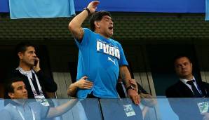 Maradona fluchte, fieberte, jubelte - war absolut nicht mehr zu beruhigen.