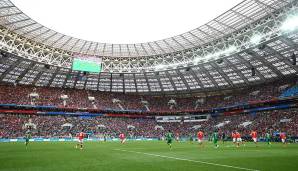 Und dann wurde endlich gespielt. Im Auftaktmatch schlug Gastgeber Russland Saudi-Arabien mit 5:0.