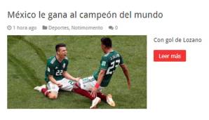 ... und Uno Mas Uno hält es nachrichtlich: "Mexiko schlägt den Weltmeister"