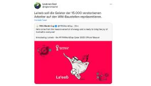 Auch das offizielle Maskottchen der WM wurde präsentiert, es hört auf den schönen Namen La'eeb und ähnelt einem Gespenst. Schwierig ... (Louis Loeser/u.a. SPOX und GOAL)