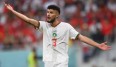 Noussair Mazraoui will heute mit Marokko ins WM-Achtelfinale einziehen.