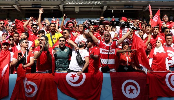 Klare Mengenverteilung: Tunesiens Fans sind beim Spiel gegen Australien klar in der Überzahl.