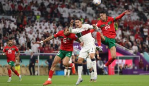 10 Minuten vor Schluss führt Marokko weiterhin mit 1:0 gegen Portugal.