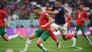 Kylian Mbappé konnte von Marokkos Achraf Hakimi zeitweise gestoppt werden, doch trotzdem war Frankreich zu stark. Nun will Marokko gegen Kroatien sich den dritten Platz sichern.