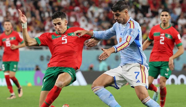 Spanien und Marokko trafen im Achtelfinale der WM aufeinander.