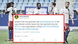 Jetzt muss man aber mal eine Lanze für den HSV brechen: Hätte Köln in Hamburg und Sandhausen in Bremen gespielt ... wer weiß wie das ausgegangen wäre?
