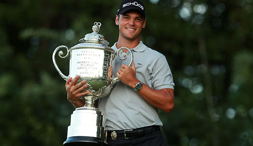 PGA Champion Martin Kaymer mit der Wanamaker Trophy