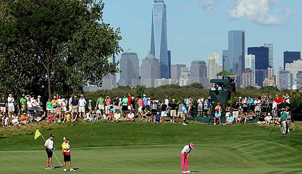 Das Gelände des Liberty National Golf Club bietet einen herrlichen Blick auf die Skyline von Manhattan