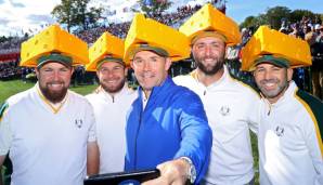 Angelehnt an den berühmten Käse in Wisconsin erschien das europäische Team im Vorlauf des Ryder Cup mit Käsehüten.