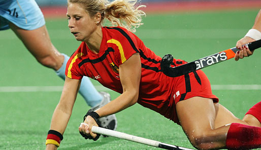 Hockey-Angreiferin Eileen Hoffmann mit vollem Einsatz bei der 18. Champions Trophy