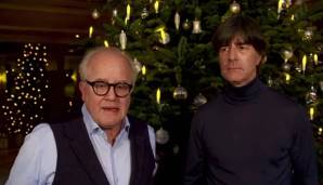 DFB-Präsident Fritz Keller und Bundestrainer Jogi Löw wünschen per Videobotschaft frohe Weihnachten. Scho' au' schnieke, die beiden Herrschaften!