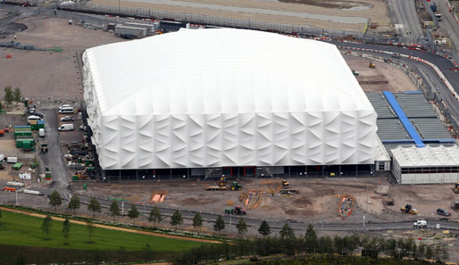 Die Basketball-Arena im Olympia Park in London wird nach den Paralympics wieder abgebaut