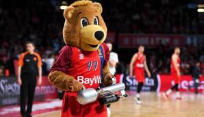 Bayerns Maskottchen Berni kommt auch zum Basketball.