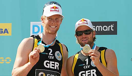 Jonas Reckermann (l.) und Julius Brink wollen ihren WM-Titel in Rom verteidigen