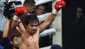 So wollen ihn seine Fans wieder sehen: Manny Pacquiao in Jubelpose