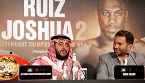 Ziemlich beste Freunde? Box-Promoter Eddie Hearn (rechts) und der saudische Prinz Abdelaziz.