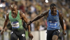 Asafa Powell (r.) benötigte für 60 Meter 6,49 Sekunden