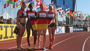 Die 4 x 100 Meter Staffel der Damen