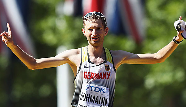 Carl Dohmann wurde Siebter beim 50 km Gehen.