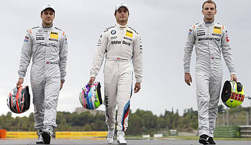 Gary Paffett, Bruno Spengler und Jamie Green (v.l.n.r.) streiten sich um den DTM-Titel