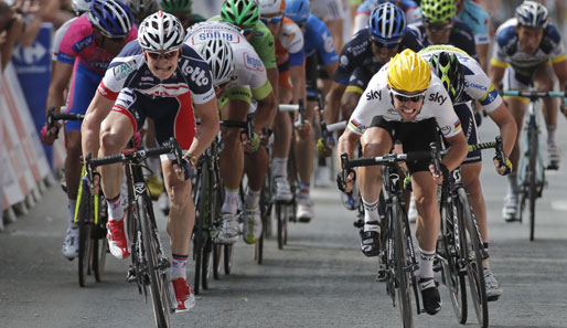 Auf der 2. Etappe musste Andre Greipel (l.) nur Erzrivale Mark Cavendish den Vortritt lassen