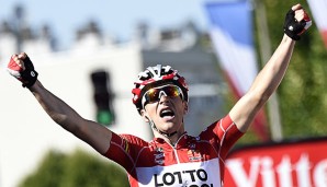 Tony Gallopin feiert den Sieg bei der elften Etappe der diesjährigen Tour