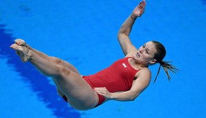 An der Seite von Lou Massenberg verpasste Tina Punzel eine Medaille beim Mixed-Synchronspringen