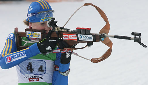 Nicht zu stoppen: Helena Jonsson gewann vor Poljuka schon in Oestersund und Hochfilzen