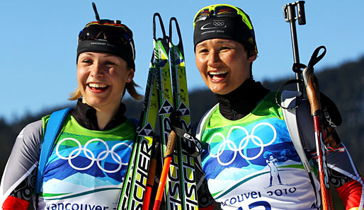 Magdalena Neuner (l.) wurde 2007 zur Sportlerin des Jahres gewählt