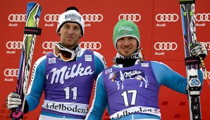 Fritz Dopfer (l.) und Felix Neureuther feierten in Kranjska Gora einen Doppelsieg