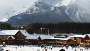 Lake Louise liegt als Austragungsort der Abfahrt der Herren mitten in den kanadischen Rocky Mountains.