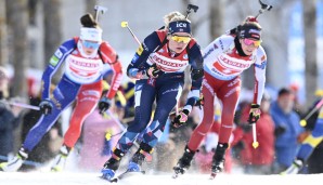 Der Massenstart ist für die Frauen der Abschluss des Biathlon-Wochenendes.