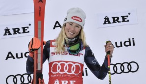 Mikaele Shiffrin sicherte sich mit dem Sieg im Riesenslalom der Frauen in Are bereits den Gewinn des Gesamtweltcups und knackte Stenmarks Siegrekord.