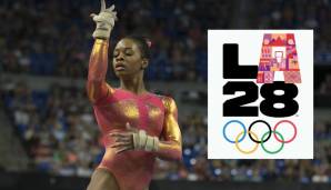 Gabby Douglas: Die Turnerin gewann 2012 in London zwei Goldmedaillen. Ihr A im Olympia-Logo vereint die vielen verschiedenen Facetten von L.A.