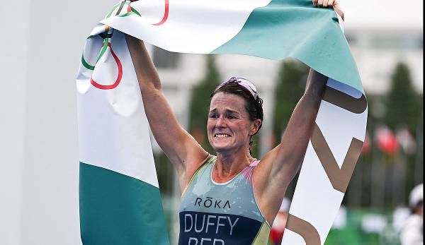 Flora Duffy hat Gold im Triathlon geholt.