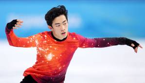 Olympiasieger Nathan Chen erhielt 218.63 Punkte für die Kür und 332.60 Punkte gesamt.