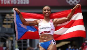 Hürdensprinterin Jasmine Camacho-Quinn hat die zweite olympische Goldmedaille in der Geschichte Puerto Ricos und die erste für die Karibikinsel in der Leichtathletik gewonnen.