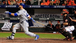 Alex Gordon (l.) und die Royals haben das erste Spiel der ALCS für sich entschieden